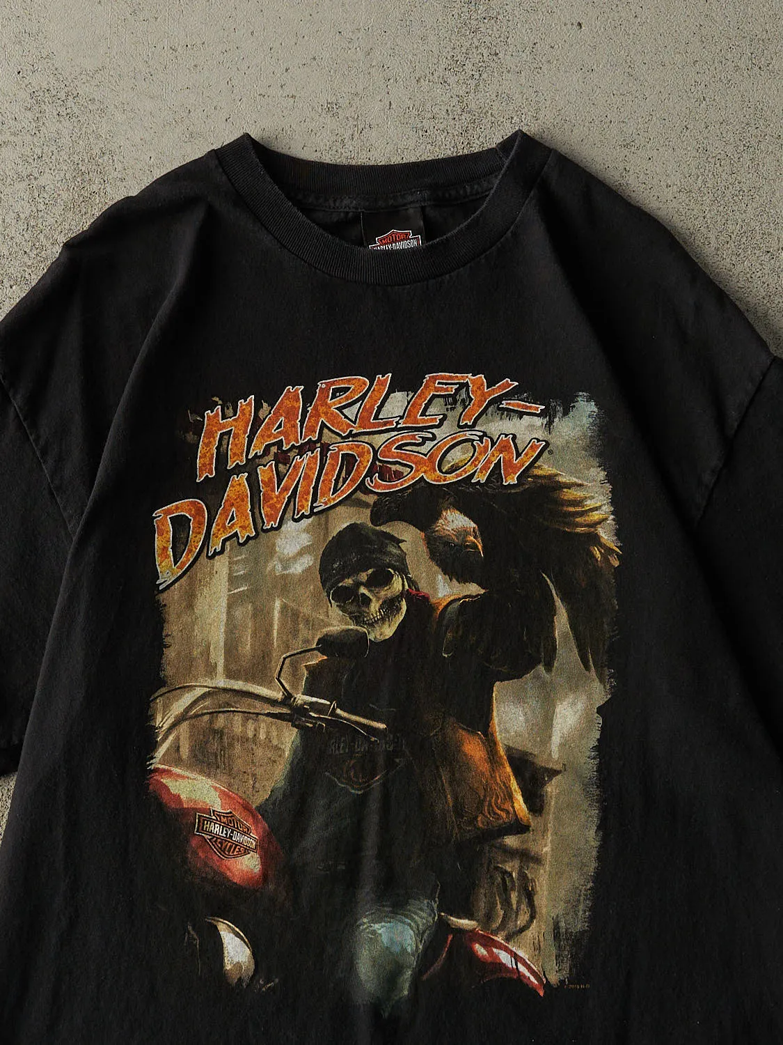 18' Black Auburn MA Harley Davidson Tee (L/XL) sold by Rebalance Vintage product image thumbnail 3