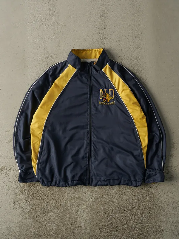 Vintage 90s Navy Blue & Yellow Notre Dame Wildcats Varsity Track Jacket (M) sold by Rebalance Vintage