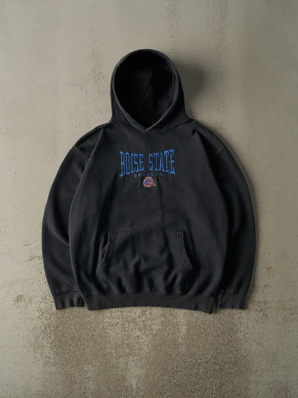 Vintage 90s Charcoal Grey Boise State University Bronco Embroidered Hoodie (M) sold by Rebalance Vintage