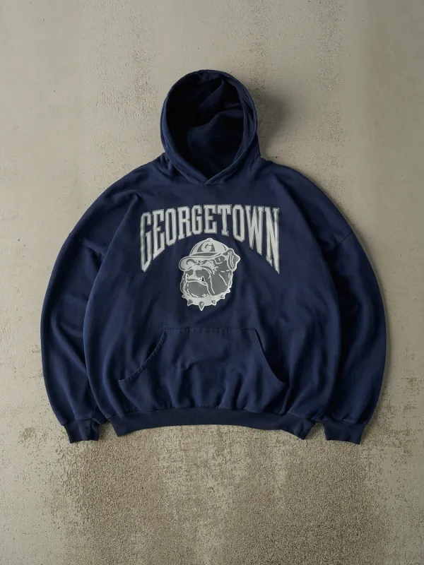 Vintage 90s Navy Blue Georgetown University Hoyas Hoodie (L) sold by Rebalance Vintage