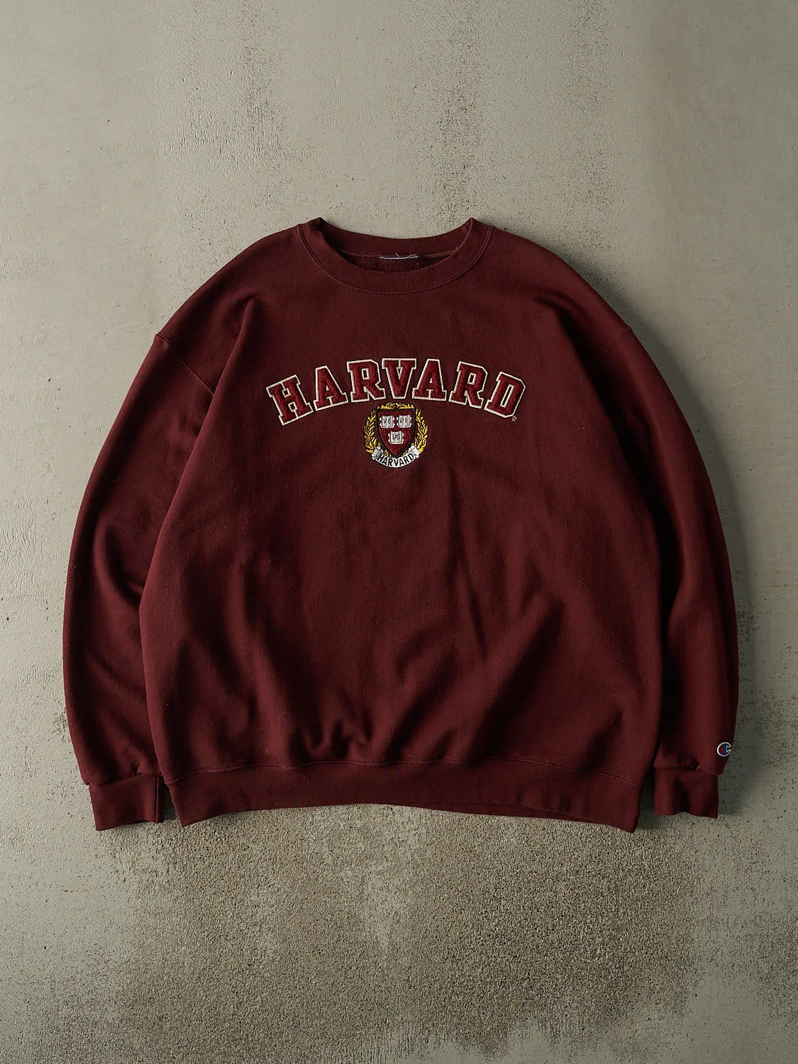 Vintage Y2K Burgundy Harvard University Champion Crewneck (XL/XXL) sold by Rebalance Vintage
