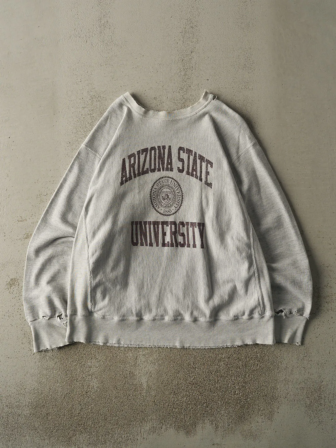 Vintage 90s Heather Grey Arizona State University Crewneck (XL/XXL) sold by Rebalance Vintage