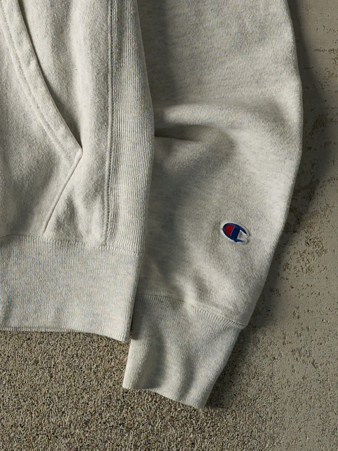 Vintage Y2K Heather Grey Harvard University Champion Reverse Weave Hoodie (S) sold by Rebalance Vintage product image thumbnail 3