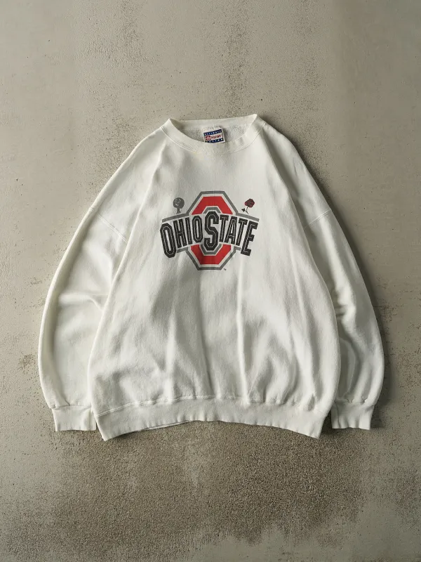 Vintage 98' White Ohio State University Football Crewneck (XL/XXL) sold by Rebalance Vintage