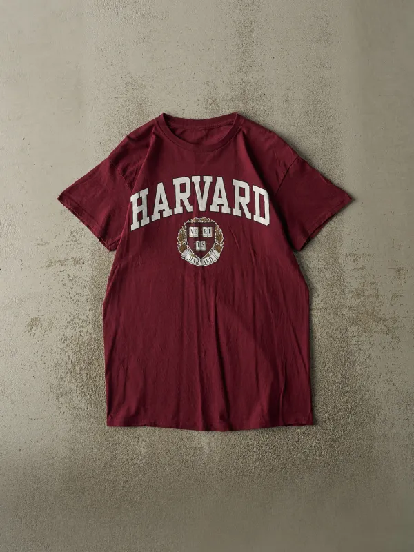Vintage Y2K Burgundy Harvard University Tee (S) sold by Rebalance Vintage