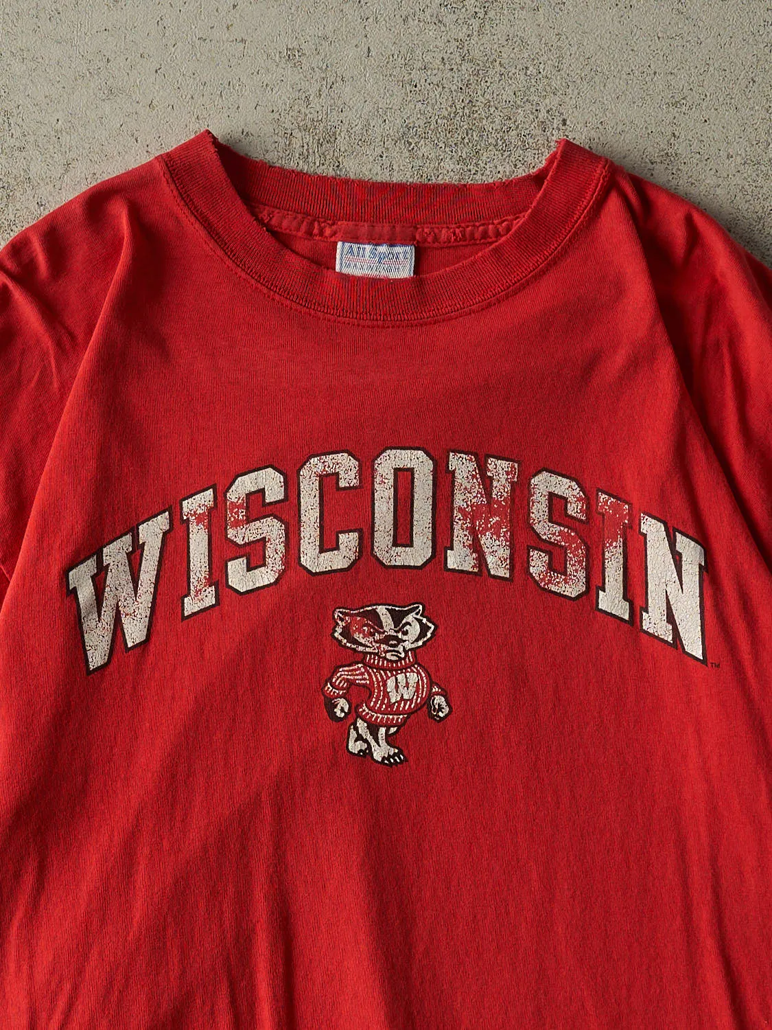 Vintage 90s Red University of Wisconsin Badgers Tee (L) sold by Rebalance Vintage product image thumbnail 2