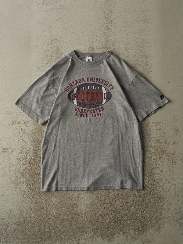 Vintage Y2K Grey Gonzaga University Football Russell Athletic Tee (M/L) sold by Rebalance Vintage