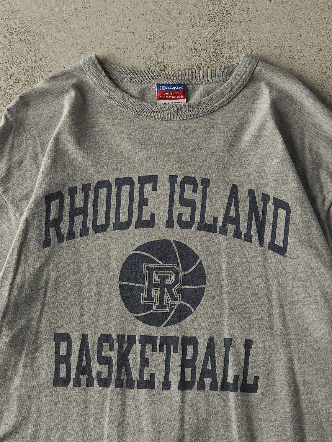 Vintage 90s Grey University of Rhode Island Basketball Tee (XL) sold by Rebalance Vintage product image thumbnail 2