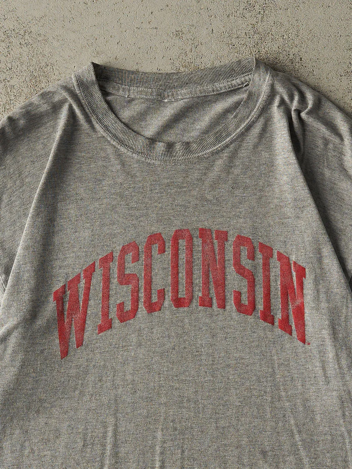 Vintage 90s Grey University of Wisconsin Tee (L/XL) sold by Rebalance Vintage product image thumbnail 2