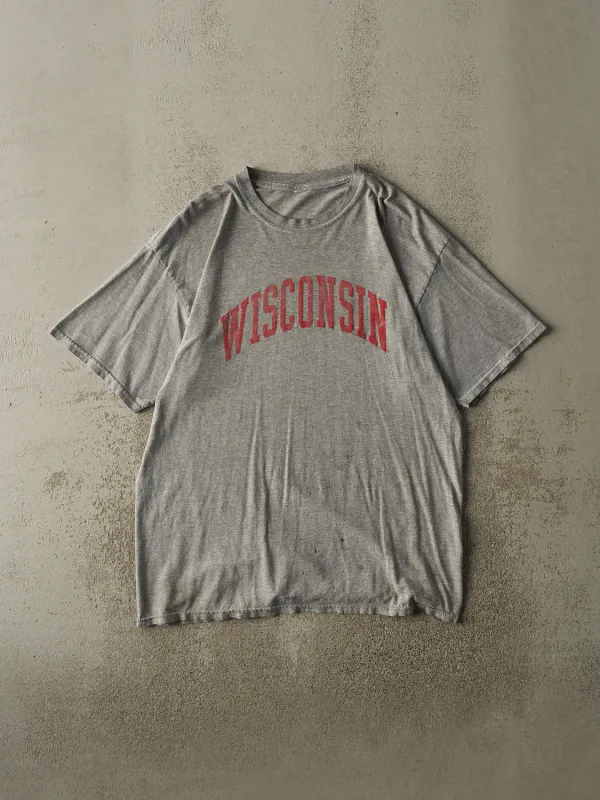 Vintage 90s Grey University of Wisconsin Tee (L/XL) sold by Rebalance Vintage