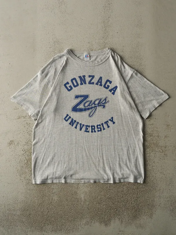 Vintage 90s Heather Grey Gonzaga University Zags Russell Athletic Tee (L/XL) sold by Rebalance Vintage