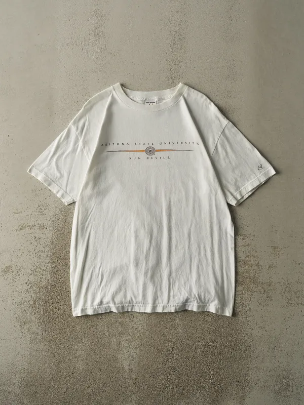 Vintage Y2K White Arizona State University Sun Devils Tee (L/XL) sold by Rebalance Vintage