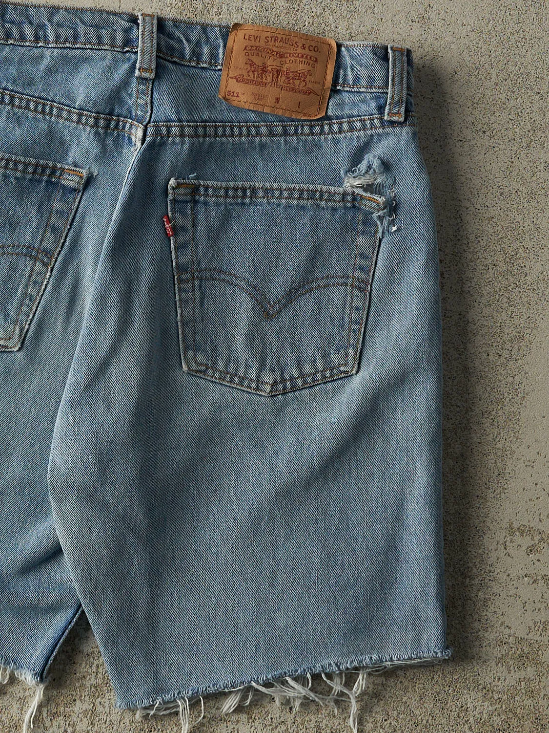 Vintage 90s Light Wash Levi's 511 Cut Off Jean Shorts (32x9) sold by Rebalance Vintage product image thumbnail 4