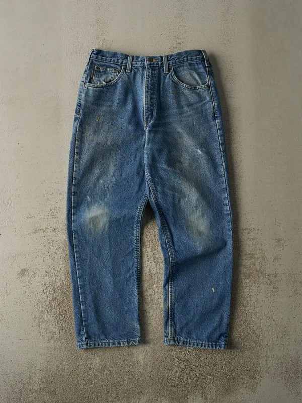 Vintage 90s Mid Wash Carhartt Flannel Lined Jeans (32x28.5) sold by Rebalance Vintage