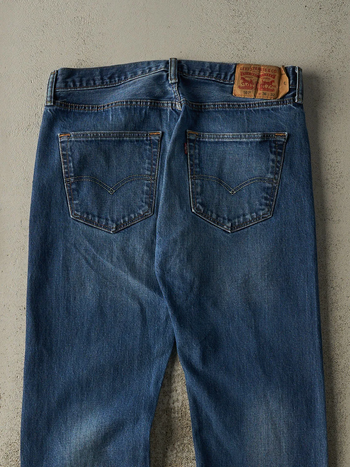 Vintage Y2K Dark Wash Levi's 501 Jeans (35x30.5) sold by Rebalance Vintage product image thumbnail 4