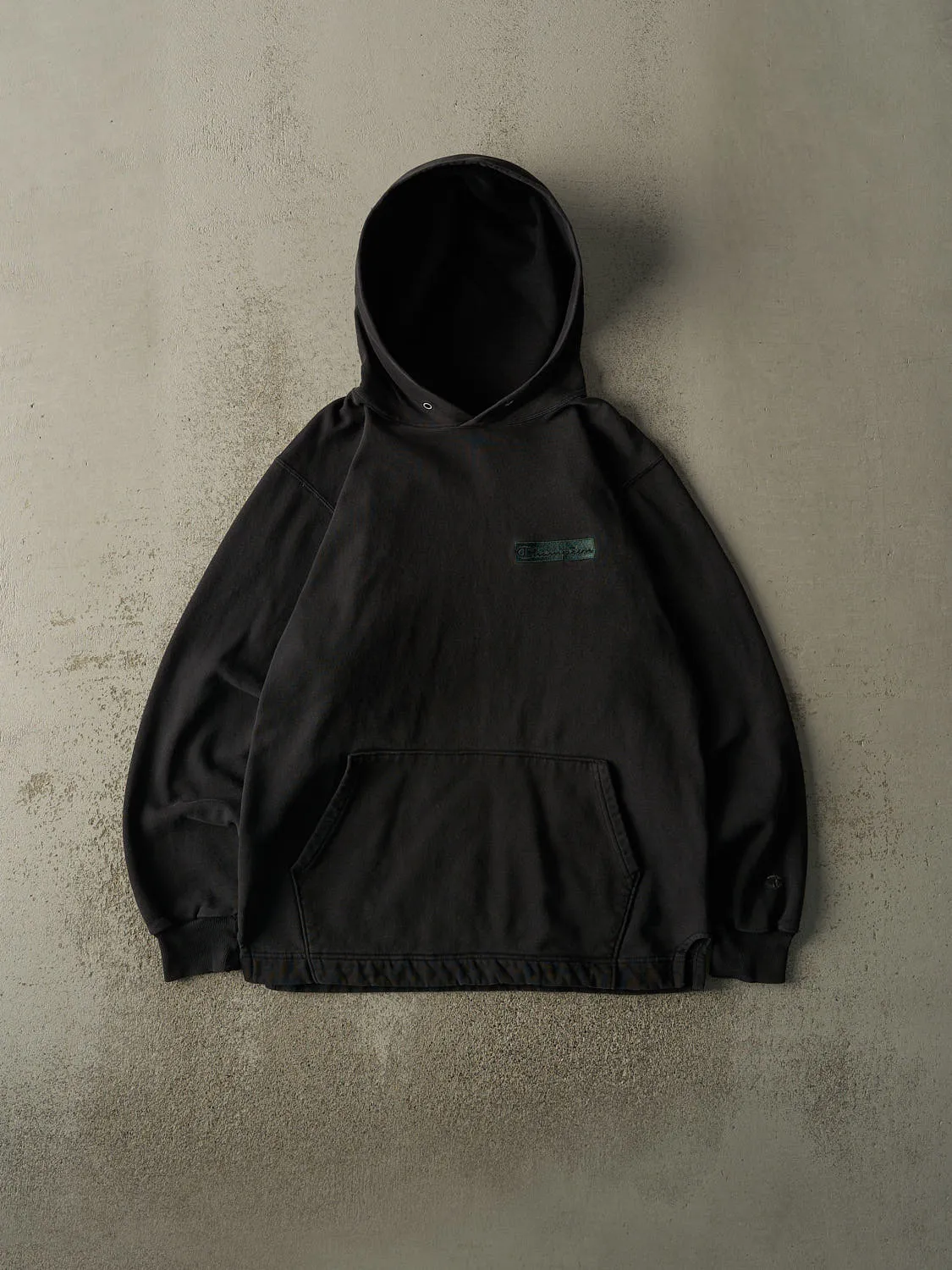 Vintage 90s Black Champion Embroidered Hoodie (S/M) sold by Rebalance Vintage