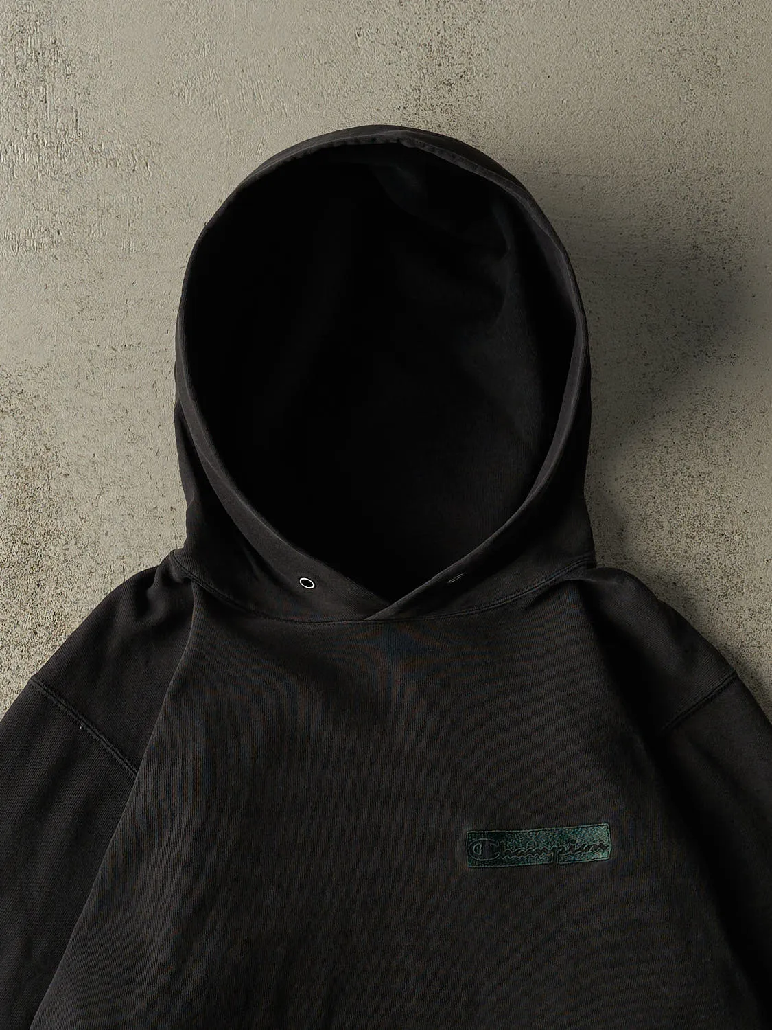 Vintage 90s Black Champion Embroidered Hoodie (S/M) sold by Rebalance Vintage product image thumbnail 2