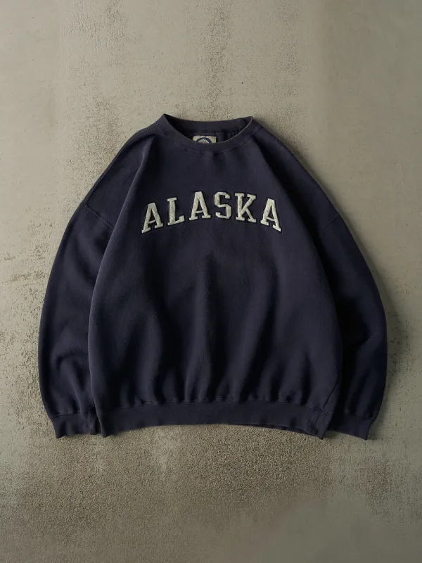 Vintage 90s Navy Blue Alaska Boxy Crewneck (XXL) sold by Rebalance Vintage