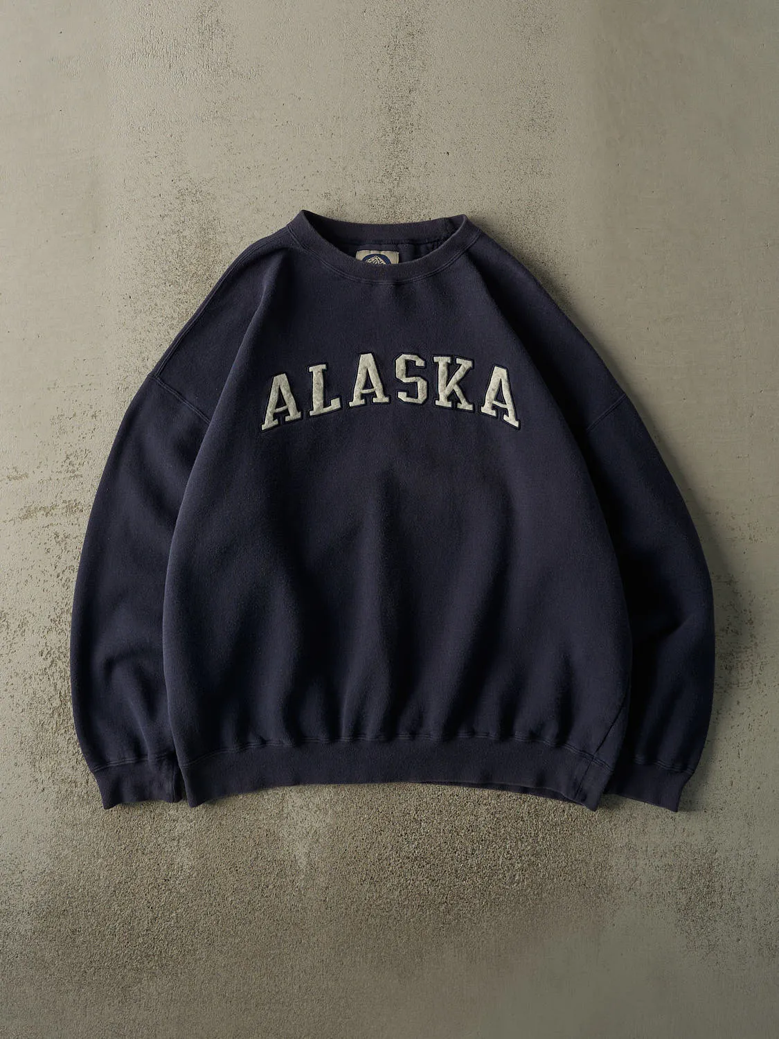 Vintage 90s Navy Blue Alaska Boxy Crewneck (XXL) sold by Rebalance Vintage