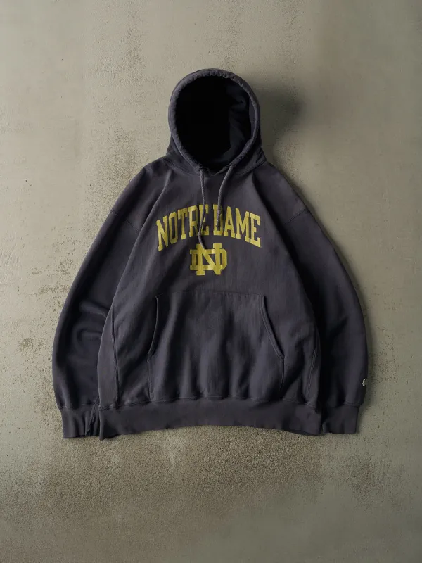 Vintage 90s Sun Faded Navy Notre Dame University Hoodie (XL/XXL) sold by Rebalance Vintage