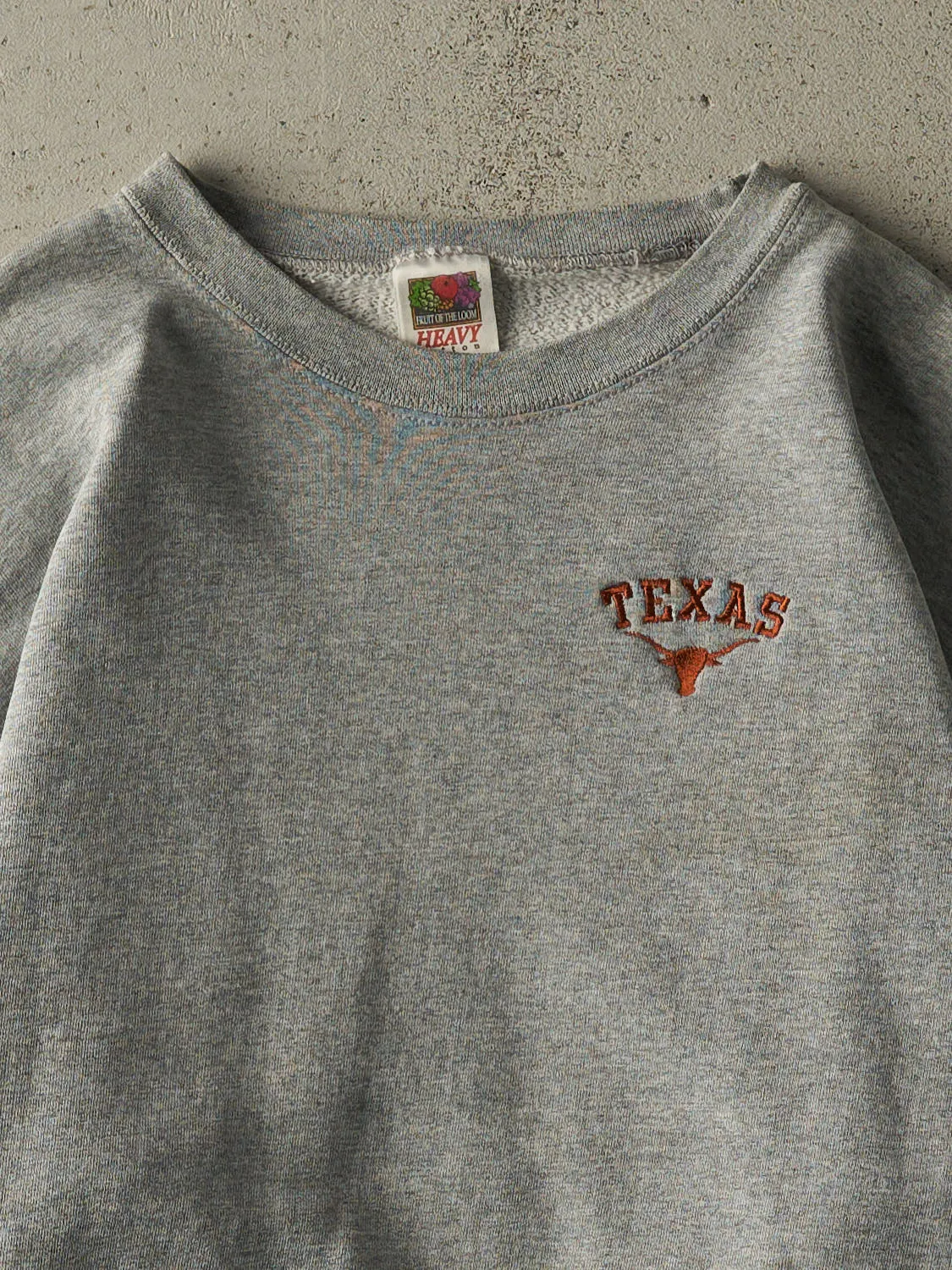 Vintage 90s Grey University of Texas Long Horns Embroidered Crewneck (M/L) sold by Rebalance Vintage product image thumbnail 2
