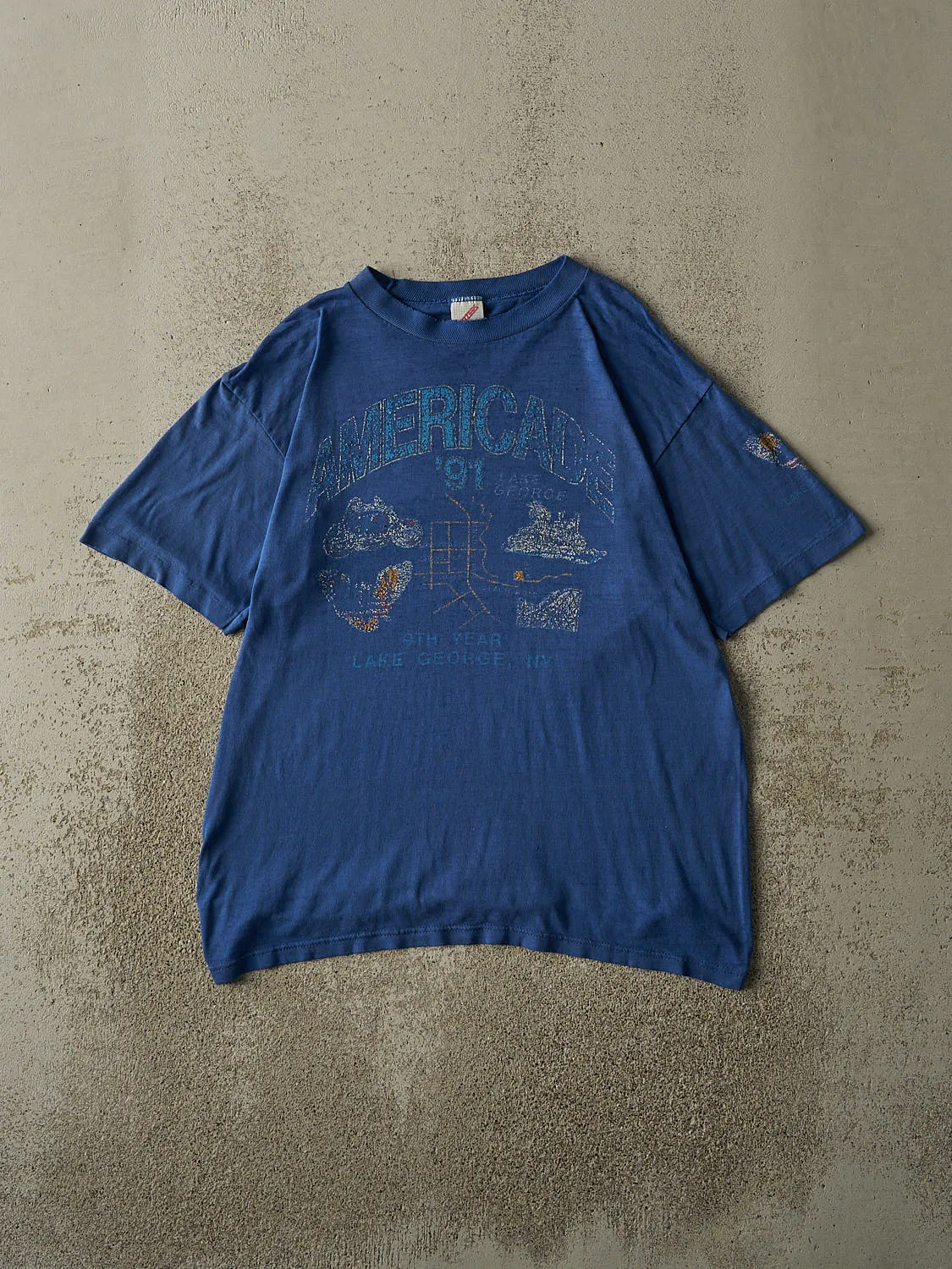 Vintage 91' Blue Americade Rally Single Stitch Tee (M/L) sold by Rebalance Vintage
