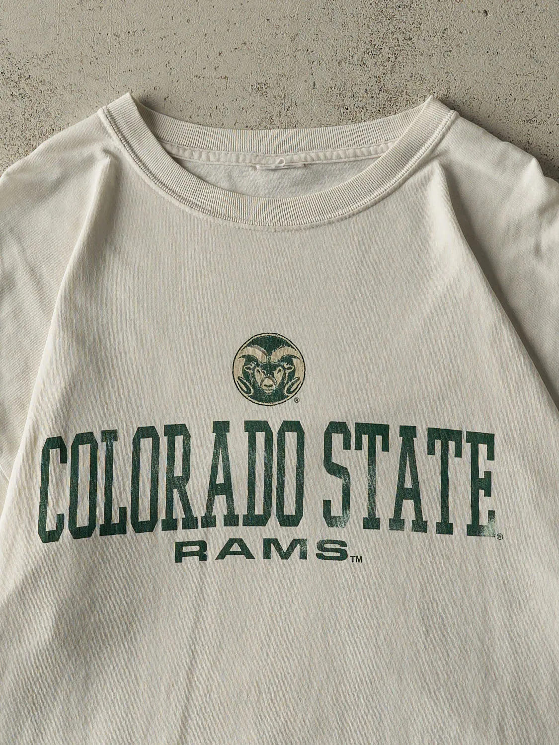 Vintage 90s White Colorado State Rams Tee (L/XL) sold by Rebalance Vintage product image thumbnail 3