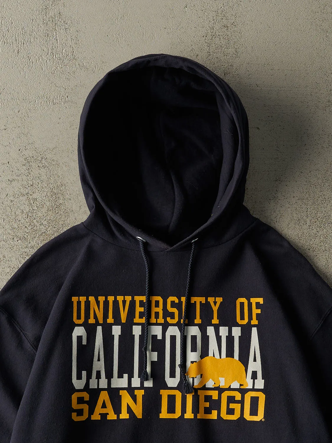 Vintage Y2K Navy Blue University of California San Diego Champion Hoodie (L/XL) sold by Rebalance Vintage product image thumbnail 2
