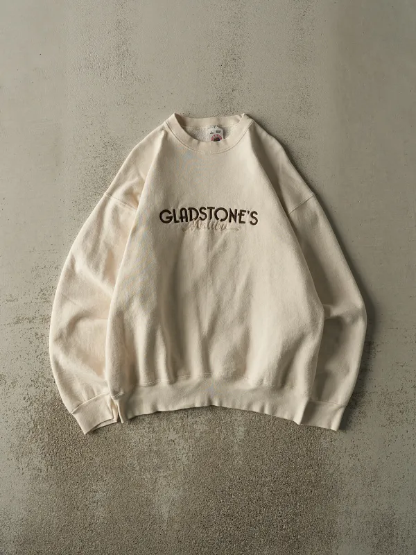 Vintage 90s Beige Gladstone's Malibu Embroidered Crewneck (L/XL) sold by Rebalance Vintage