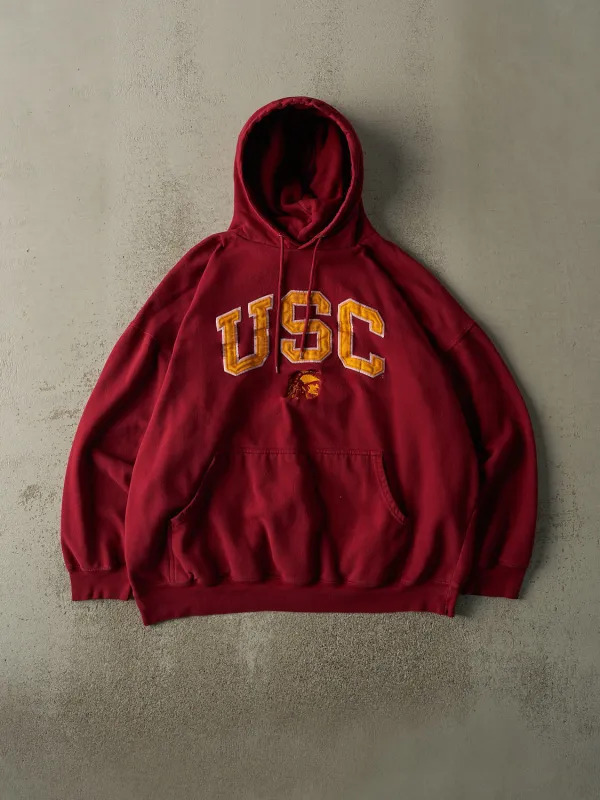Vintage 90s Burgundy University of Southern California Trojans Boxy Hoodie (XL/XXL) made by Rebalance Vintage