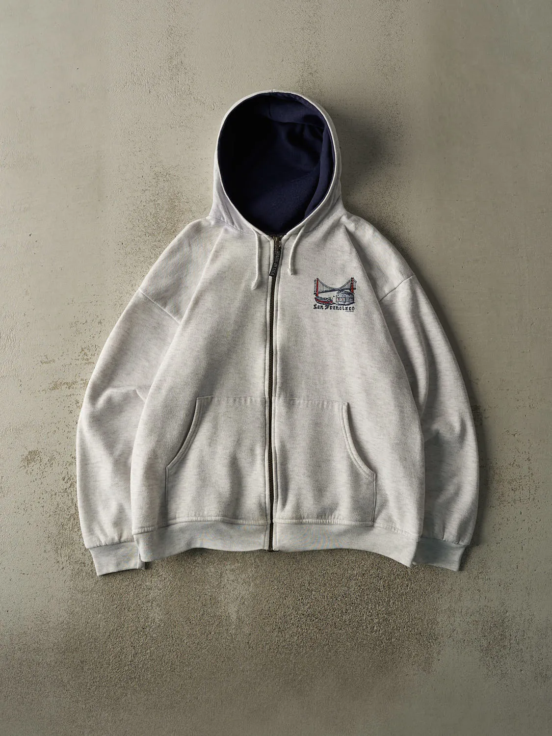 Vintage 90s Heather Grey San Francisco Zip Up Hoodie (M/L) sold by Rebalance Vintage