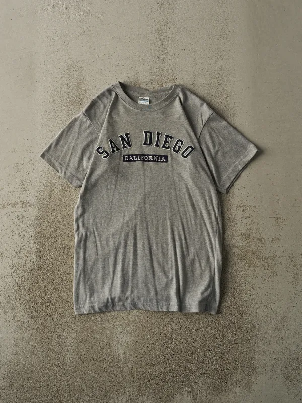 Vintage Y2K Grey San Diego Embroidered Tee (XS/S) sold by Rebalance Vintage