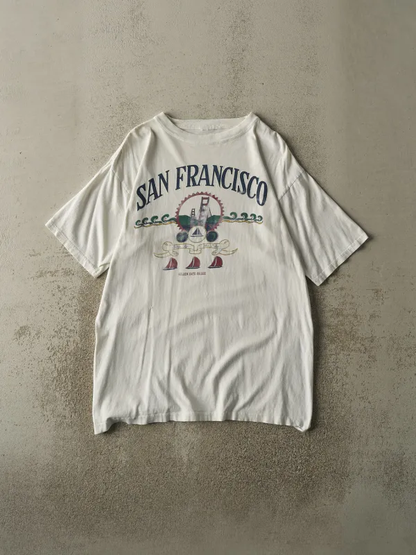 Vintage 90s White San Francisco Tee (L/XL) sold by Rebalance Vintage