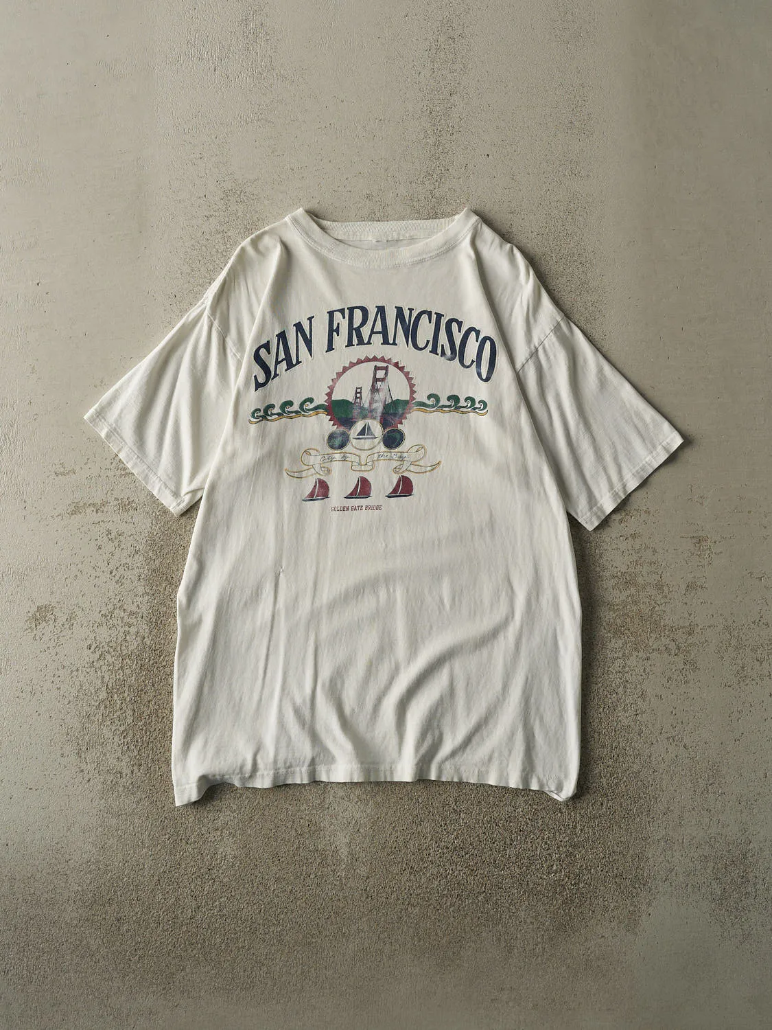 Vintage 90s White San Francisco Tee (L/XL) sold by Rebalance Vintage