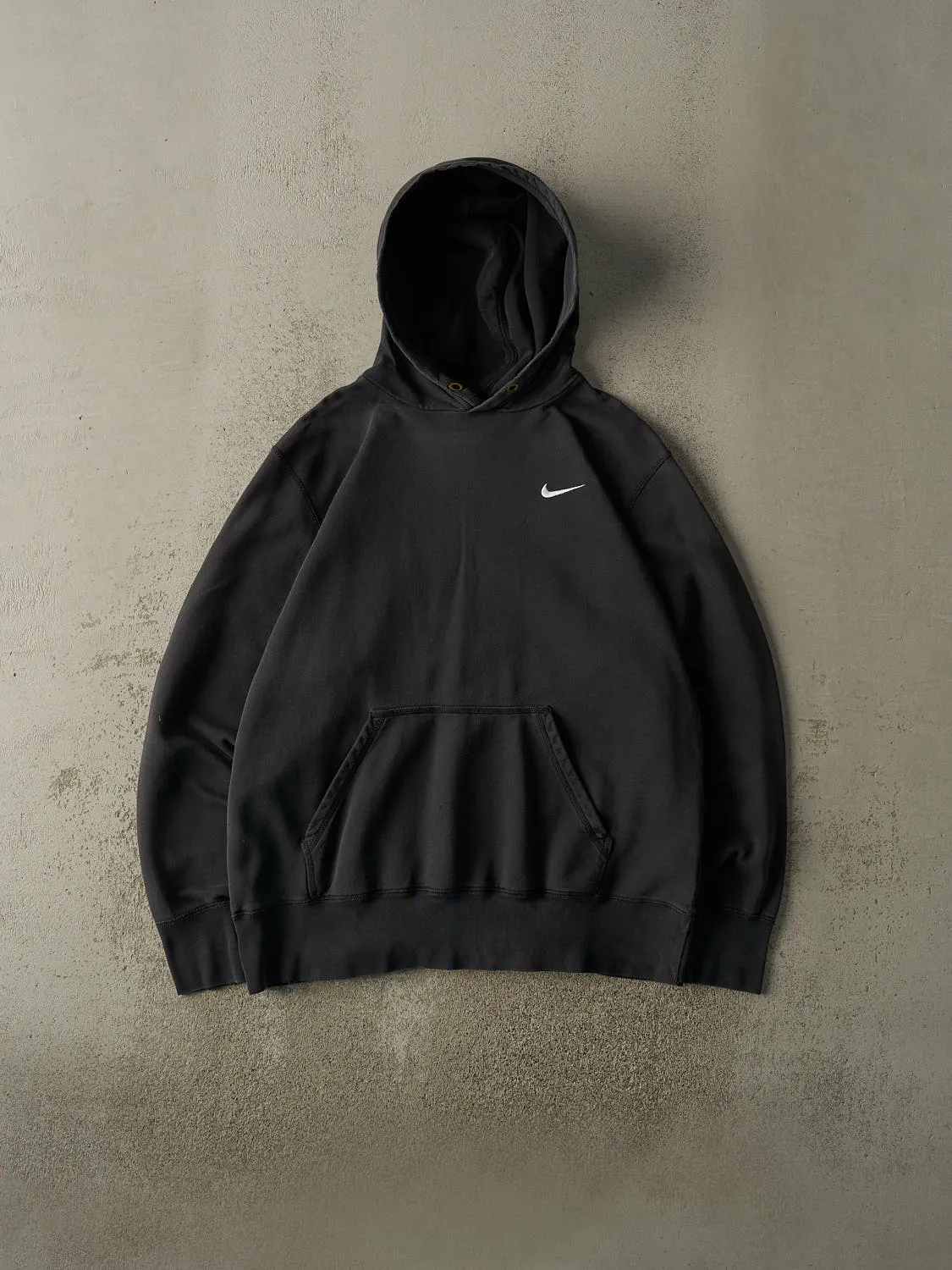 Vintage Y2K Faded Black Nike Embroidered Swoosh Hoodie (XL) sold by Rebalance Vintage