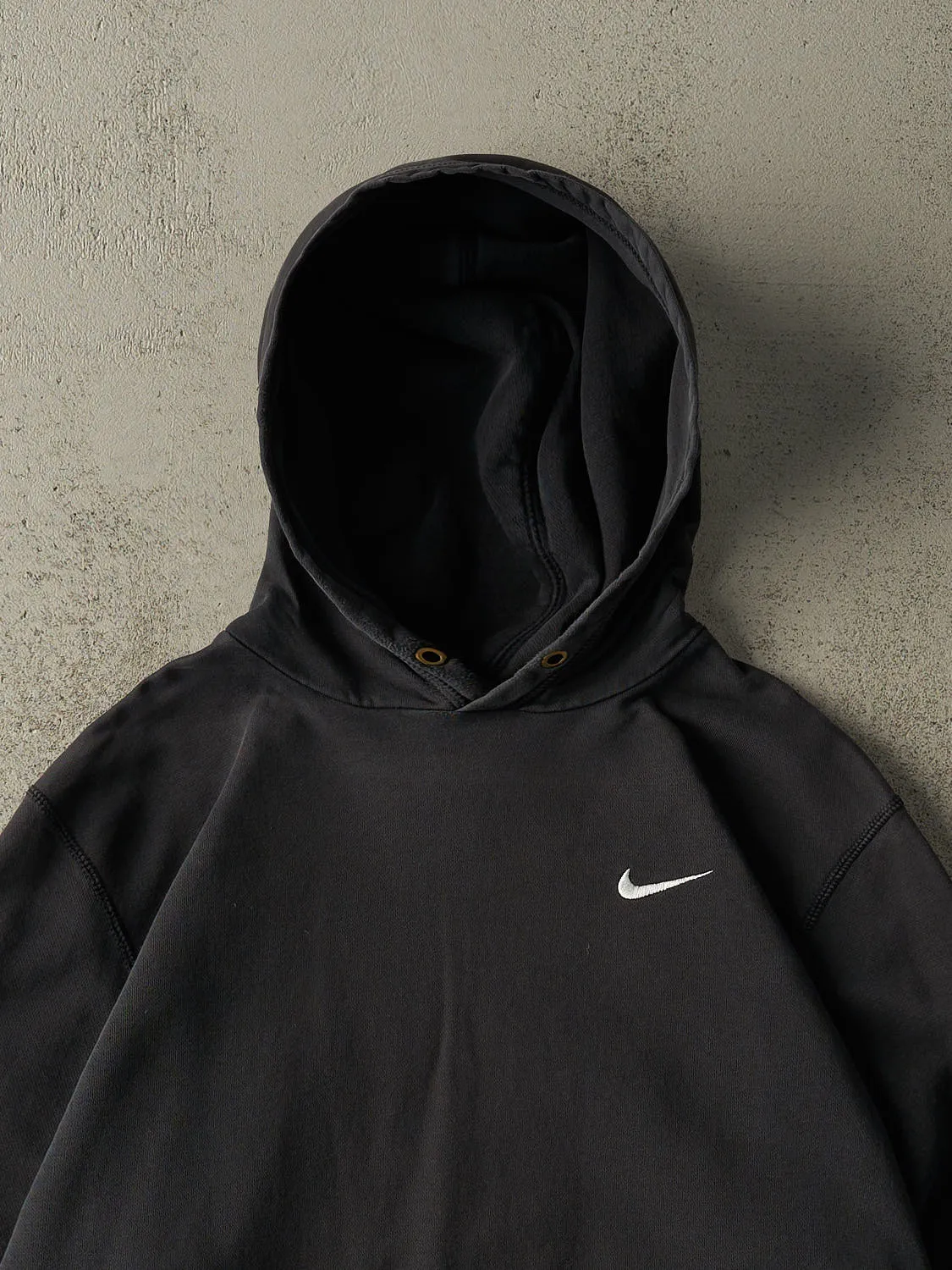 Vintage Y2K Faded Black Nike Embroidered Swoosh Hoodie (XL) sold by Rebalance Vintage product image thumbnail 2