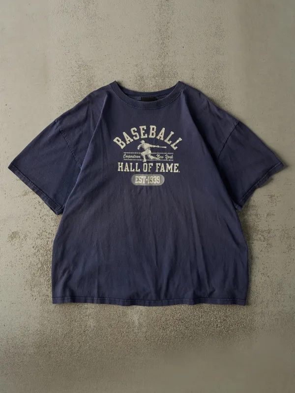 Vintage Y2K Navy Blue Cooperstown Baseball Hall Of Fame Tee (XL/XXL) sold by Rebalance Vintage