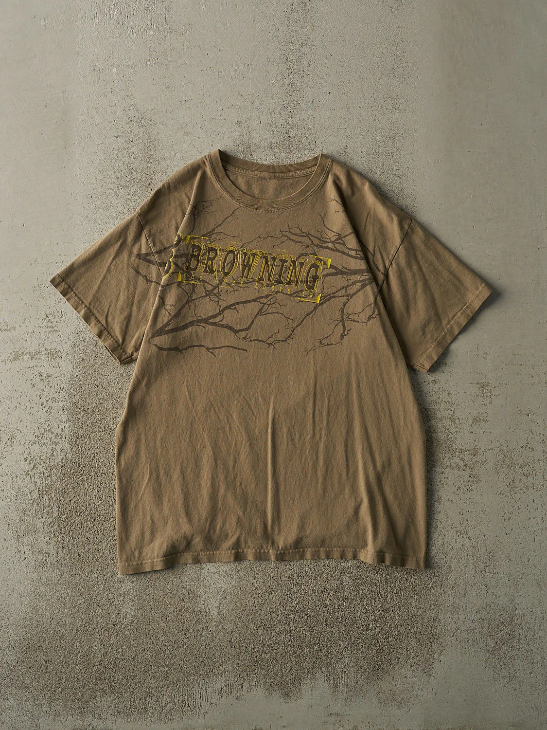Vintage Y2K Beige Browning Logo Tee (L) sold by Rebalance Vintage