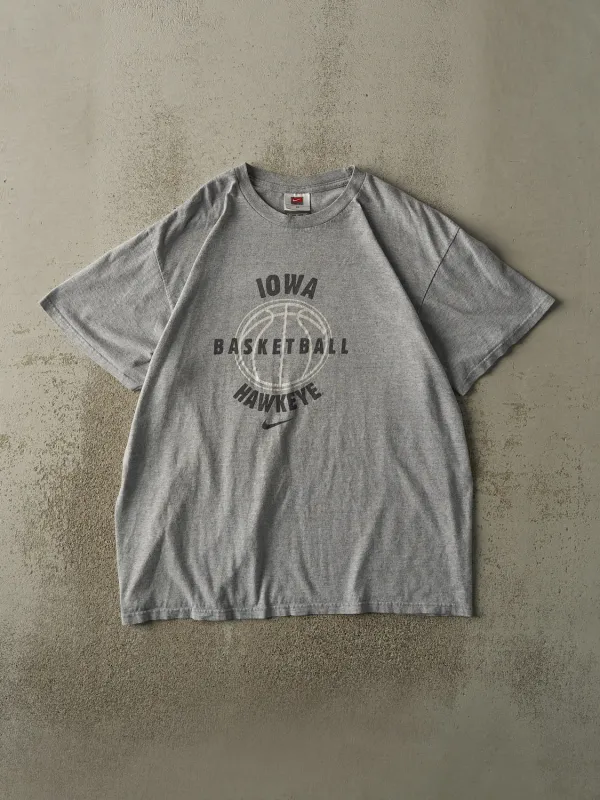 Vintage Y2K Grey Nike University of Iowa Hawkeye Basketball Tee (XL) sold by Rebalance Vintage