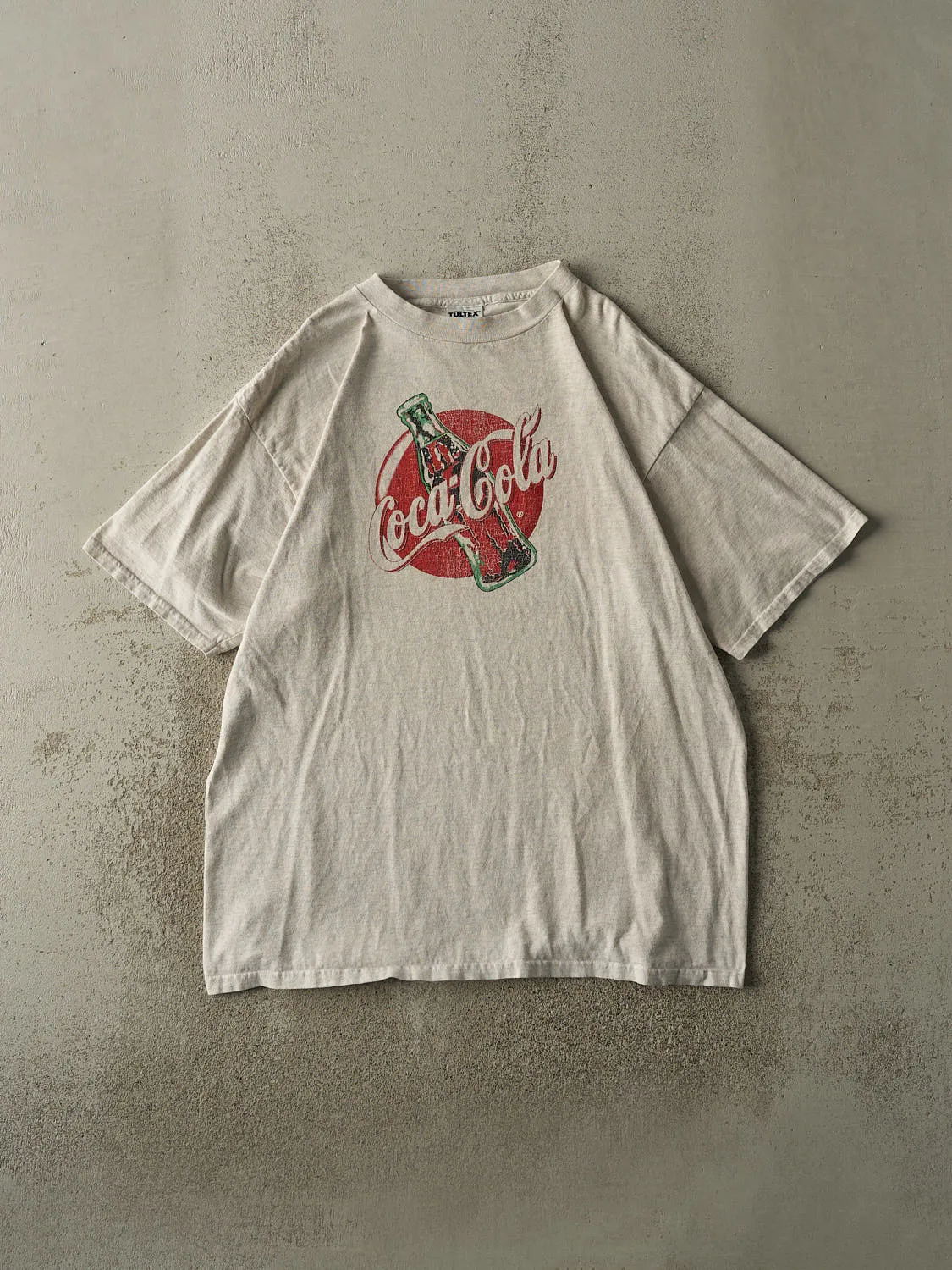 Vintage 90s Heather Grey Coca Cola Tee (XL) sold by Rebalance Vintage