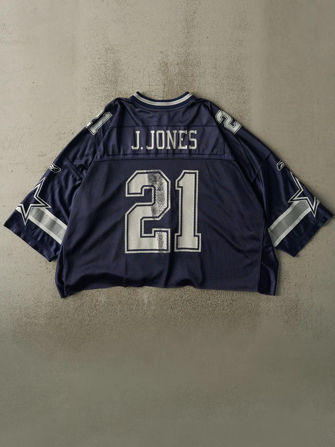 Vintage Y2K Navy Blue Dallas Cowboys Julius Jones #21 Cropped Boxy Jersey (XXXL) sold by Rebalance Vintage product image thumbnail 2