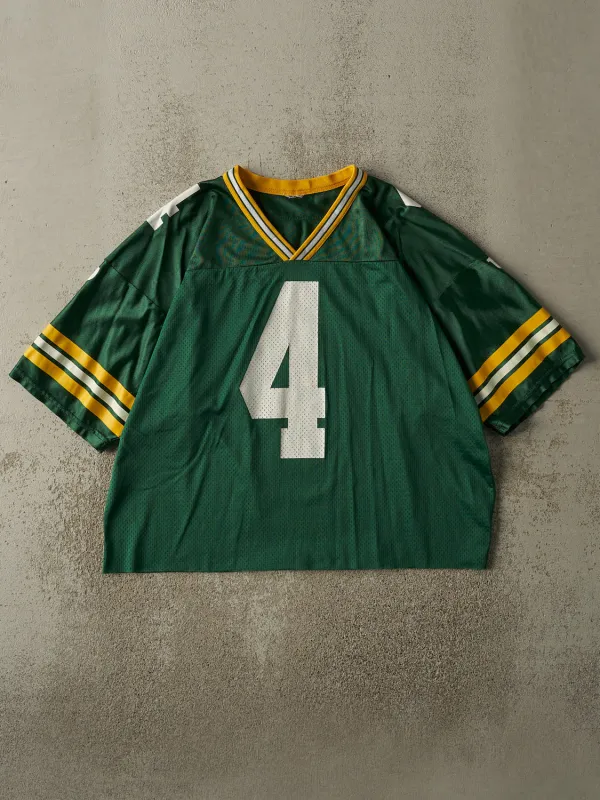 Vintage 90s Green Green Bay Packers Brett Favre #4 Cropped Boxy Jersey (L) sold by Rebalance Vintage