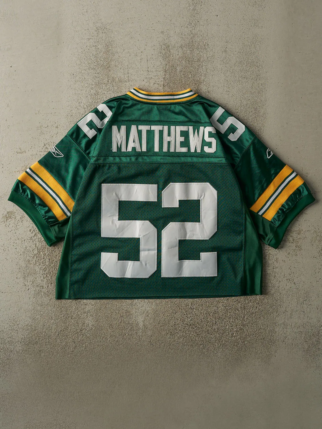 Vintage Y2K Green Green Bay Packers Clay Matthews #52 Cropped Boxy Jersey (M) sold by Rebalance Vintage product image thumbnail 2