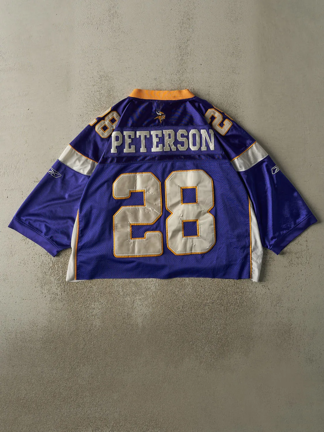 Vintage Y2K Purple Minnesota Vikings Adrian Peterson #28 Cropped Boxy Jersey (XL/XXL) sold by Rebalance Vintage product image thumbnail 2