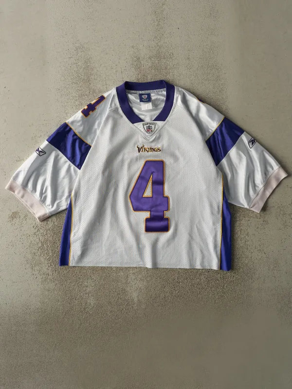 Vintage Y2K White Minnesota Vikings Brett Favre #4 Cropped Boxy Jersey (M/L) sold by Rebalance Vintage