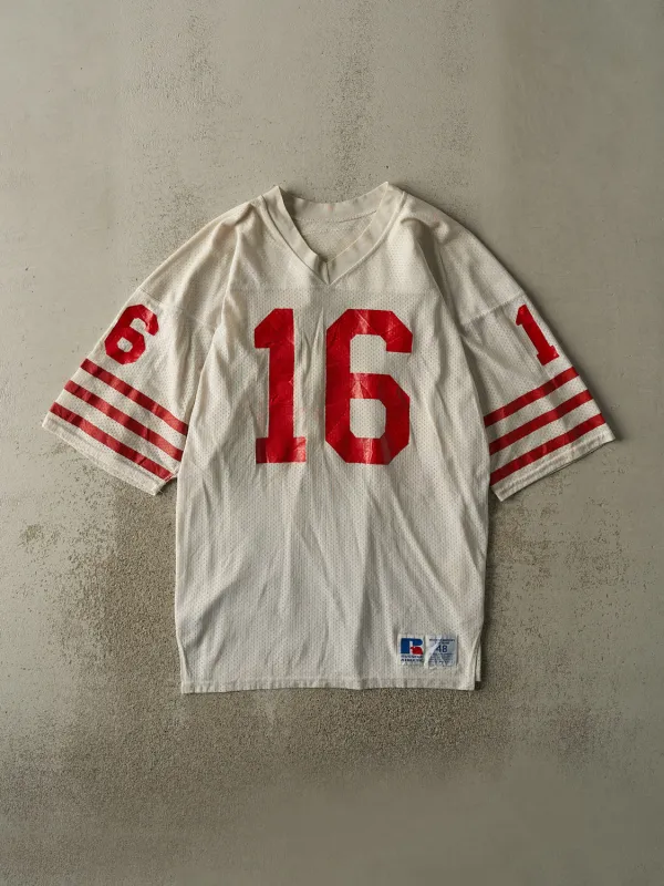 Vintage 90s White San Francisco 49ers Joe Montana #16 Russell Athletic Jersey (XL/XXL) sold by Rebalance Vintage