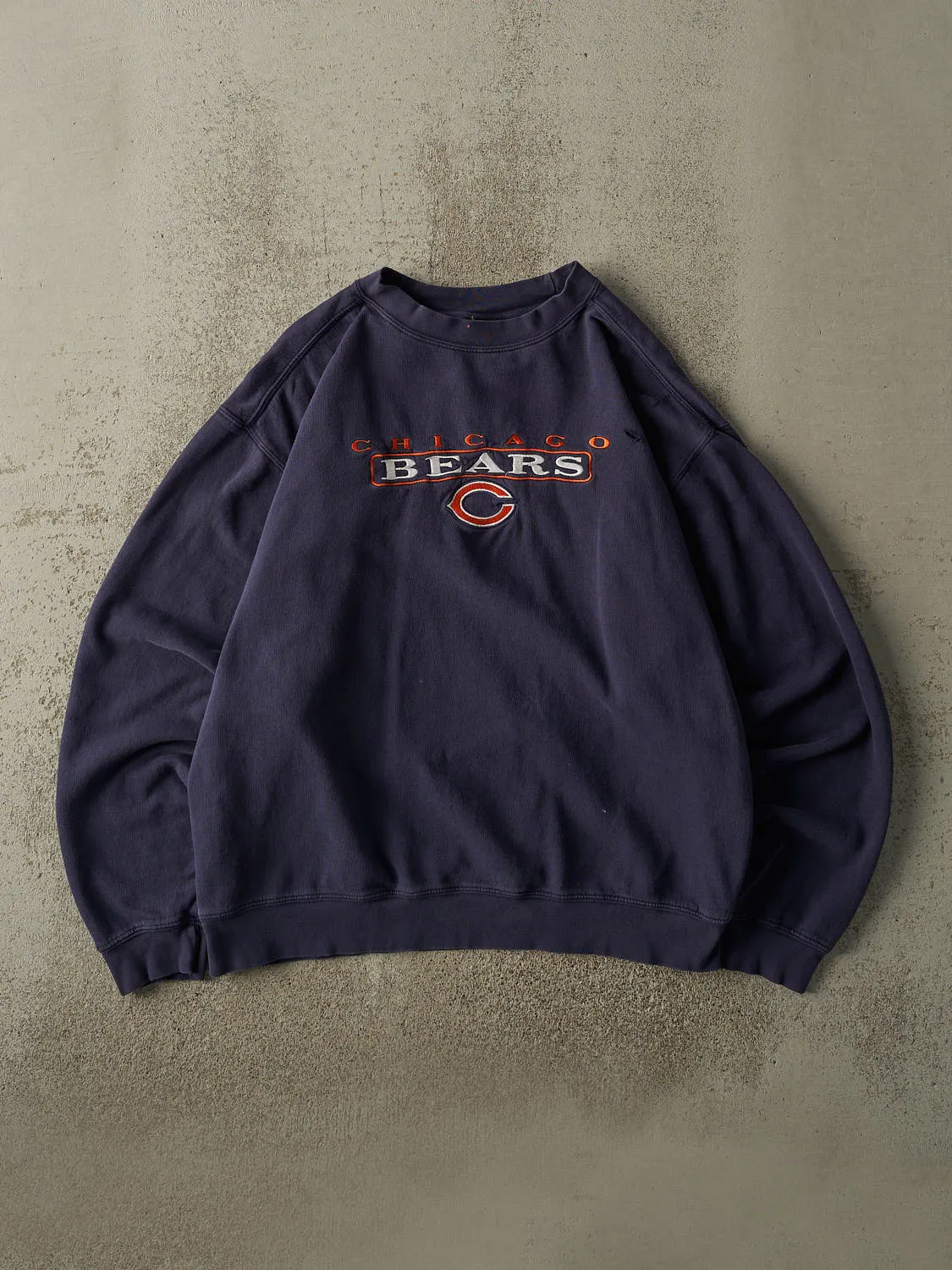 Vintage 90s Navy Blue Chicago Bears Embroidered Crewneck (L/XL) sold by Rebalance Vintage