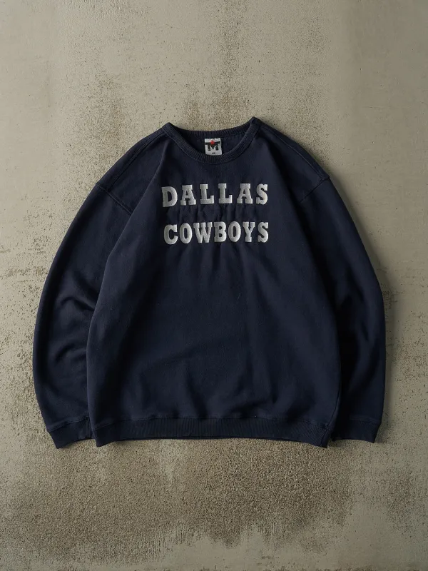 Vintage 90s Navy Blue Dallas Cowboys Embroidered Crewneck (M/L) sold by Rebalance Vintage
