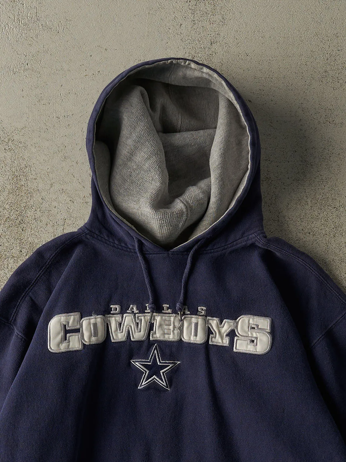 Vintage 90s Navy Blue Dallas Cowboys Embroidered Hoodie (S/M) sold by Rebalance Vintage product image thumbnail 2