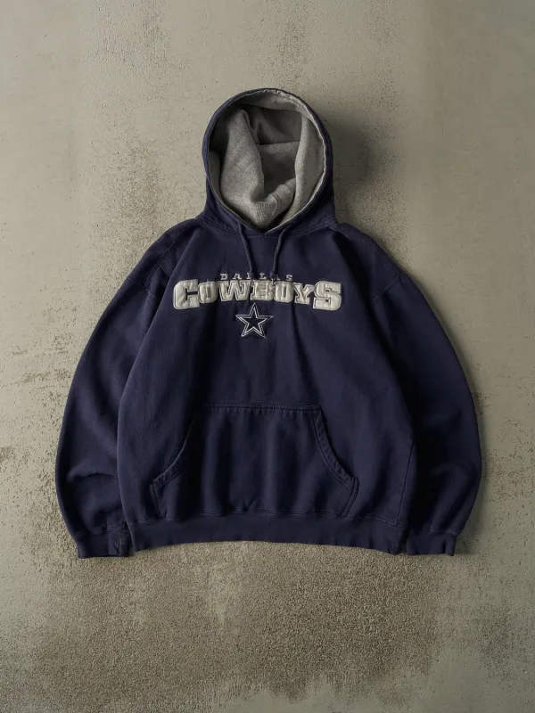 Vintage 90s Navy Blue Dallas Cowboys Embroidered Hoodie (S/M) sold by Rebalance Vintage